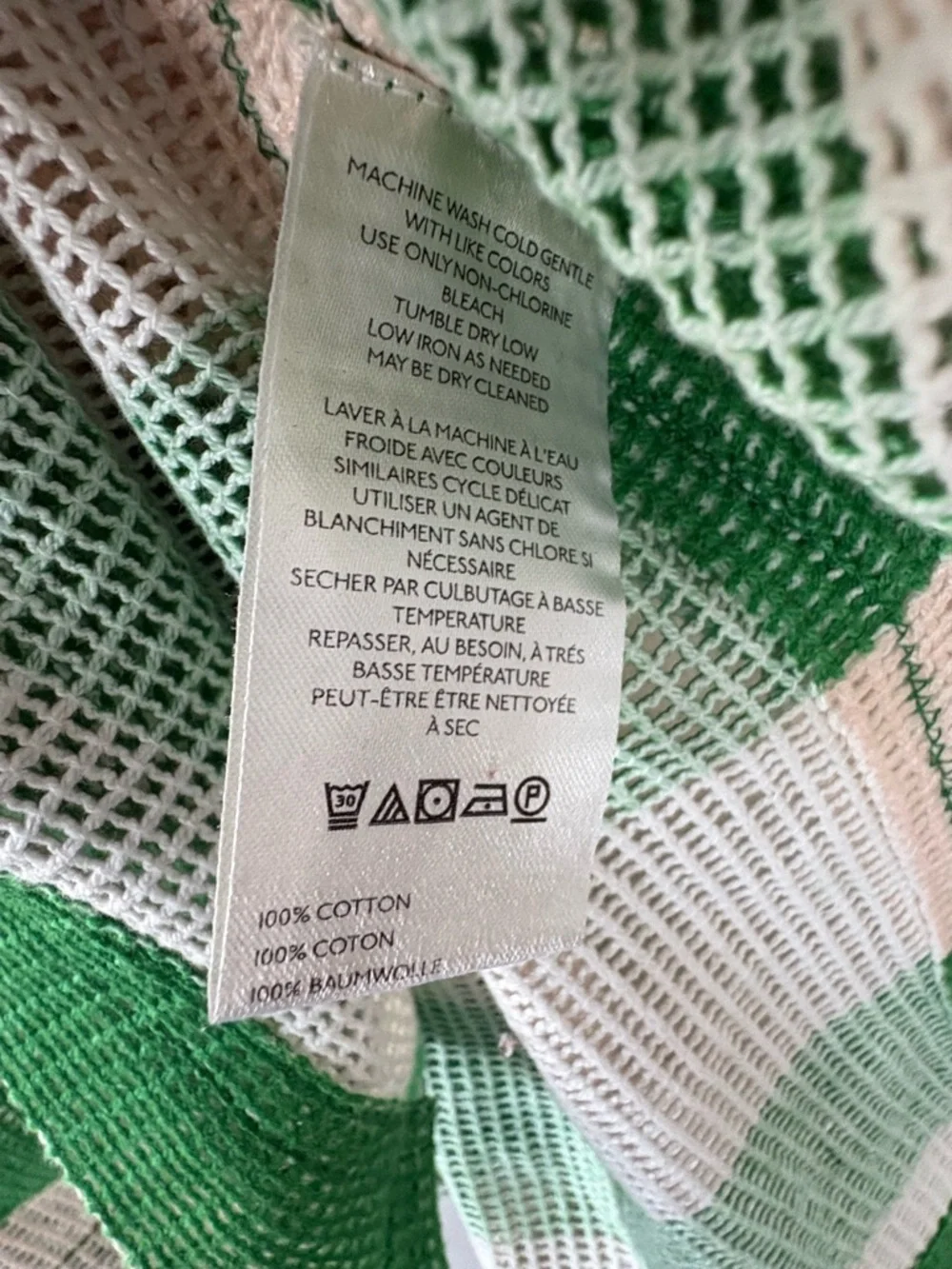 We The Free Striped Gauze Tunic Top XL Green Cream Oversized - Picture 4 of 5